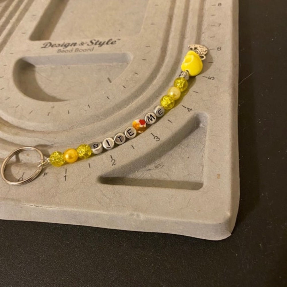 ❤️ 5 for $20 ❤️ Hand made “Bite Me” sassy beaded keychain